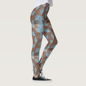 Leggings - Blauw en bruin Quilt Pattern (Rechts)
