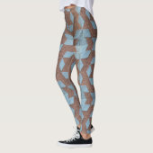 Leggings - Blauw en bruin Quilt Pattern (Links)