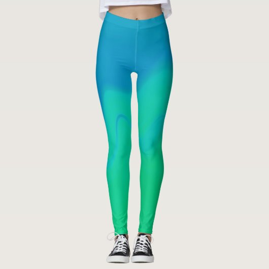Leggings ~ blauw en groen (Voorkant)