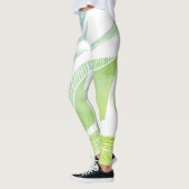 Leggings blauw en groen golfpatroon (Links)