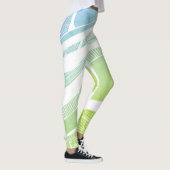 Leggings blauw en groen golfpatroon (Rechts)