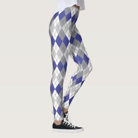 Leggings blauw grijs argyle-patroon (Rechts)