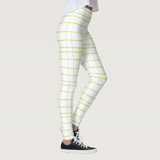 Leggings Blauw/Groen geruite Ontwerp (Rechts)