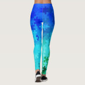 Leggings blauw-groene verloopdoekjes (Achterkant)