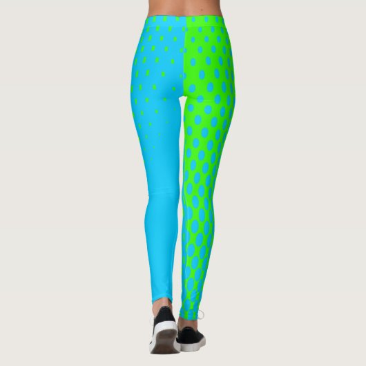 Leggings Blauw naar groen looppatroon (Achterkant)