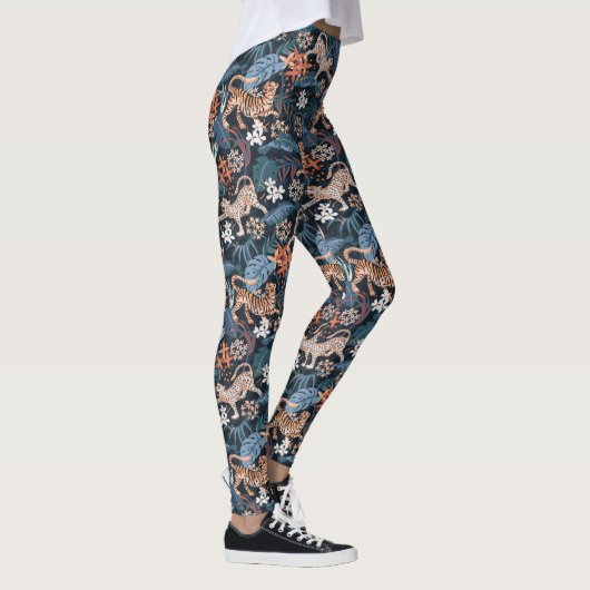  Leggings Blauw van leopard en tijger Oerwoud (Rechts)