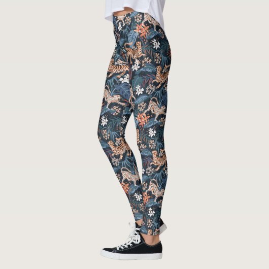 Leggings Blauw van leopard en tijger Oerwoud (Links)