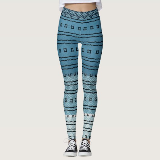 Leggings blauw verlooppatroon (Voorkant)