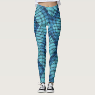 Leggings blauw Weave en diamantpatroon