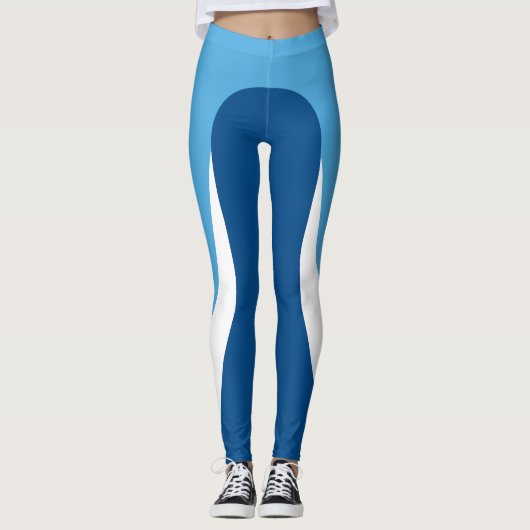 Leggings blauw/wit/blauw patroon (Voorkant)