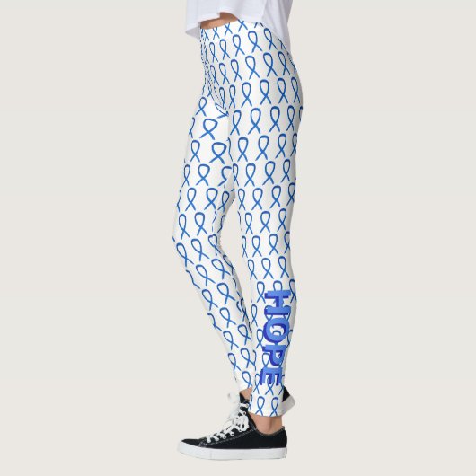 Leggings Blauwe Bewustmakingslint aangepaste woord (Links)