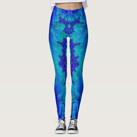 Leggings ~ blauwe golven ~ Origineel (Voorkant)