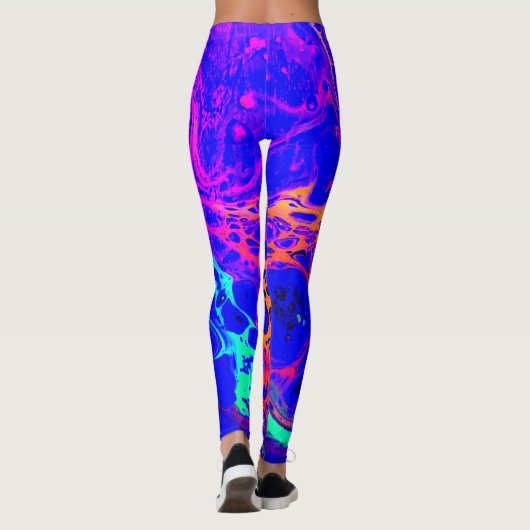 Leggings, blauwe leggings, oceaanleggings, leggings (Achterkant)