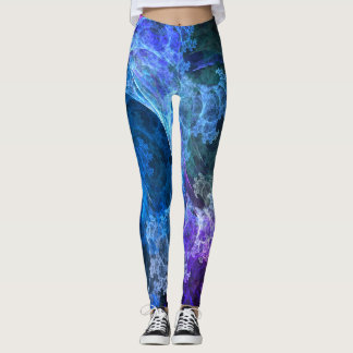 Leggings Blauwe Paarse Abstracte Boho Yoga Pants
