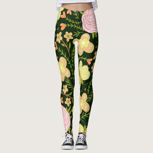 Leggings bloemen (Voorkant)