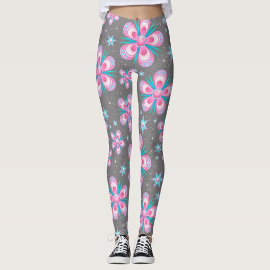 leggings bloemen en sterren (Voorkant)