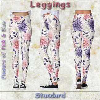 LEGGINGS - Bloemen van Roze & Blauw