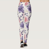 LEGGINGS - Bloemen van roze & blauw (Achterkant)