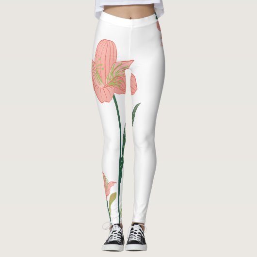 Leggings bloemen vrouw atleten (Voorkant)