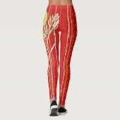 Leggings BLOEMSTREPEN PAPAVERS, ROOD GESTREEPT (Achterkant)
