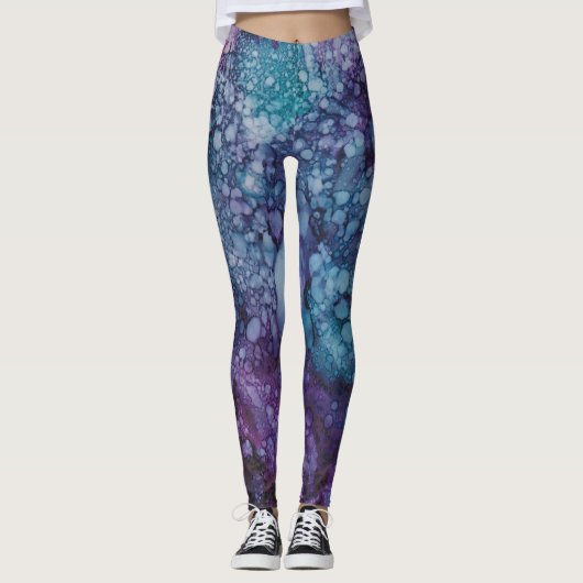 Leggings Blues/Purples Inktontwerp (Voorkant)
