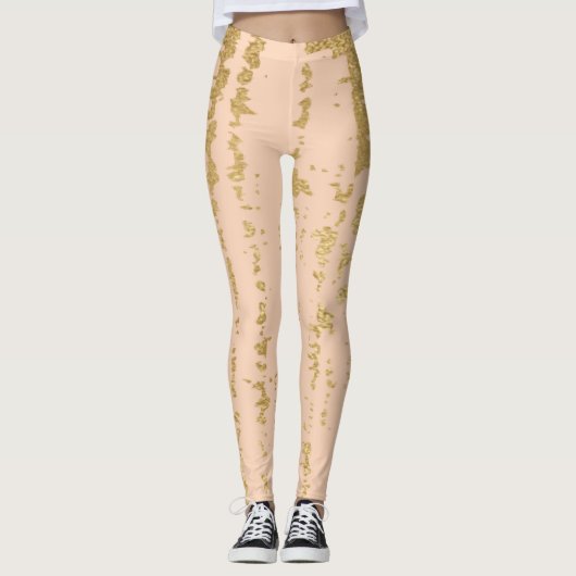 Leggings Blush/gouden inktontwerp (Voorkant)