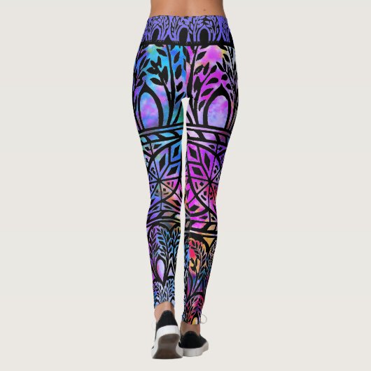 Leggings  Boho Blues Glas in lood Pattern (Achterkant)