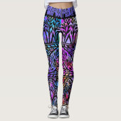 Leggings  Boho Blues Glas in lood Pattern (Voorkant)