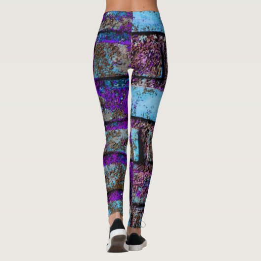 Leggings Bricks Blue Paars Grey (Achterkant)