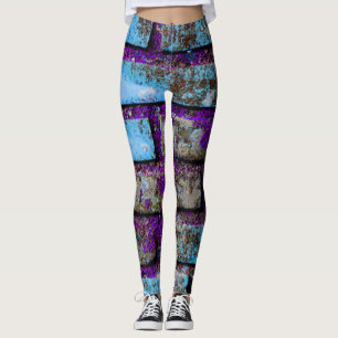 Leggings Bricks Blue Paars Grey