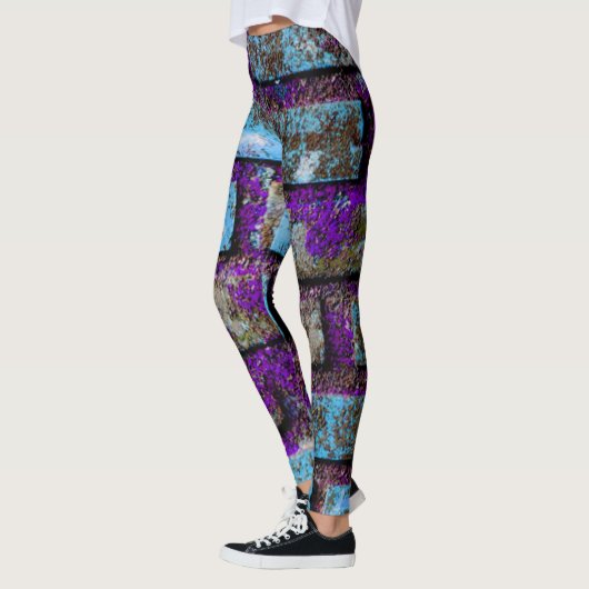 Leggings Bricks Blue Paars Grey (Links)