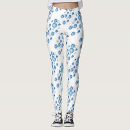 Leggings - Bubbels in blauw