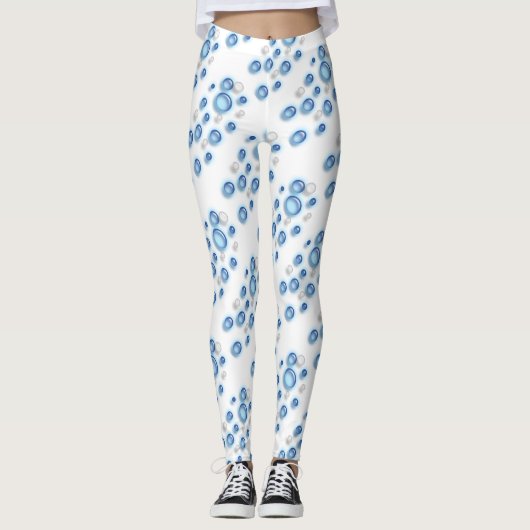 Leggings - Bubbles in Blauw (Voorkant)