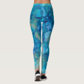 Leggings Chanoeka Blauw, Gouden Ontwerp (Achterkant)
