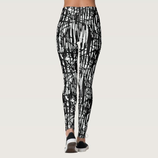 Leggings Chic Black White Grunge Pattern (Achterkant)