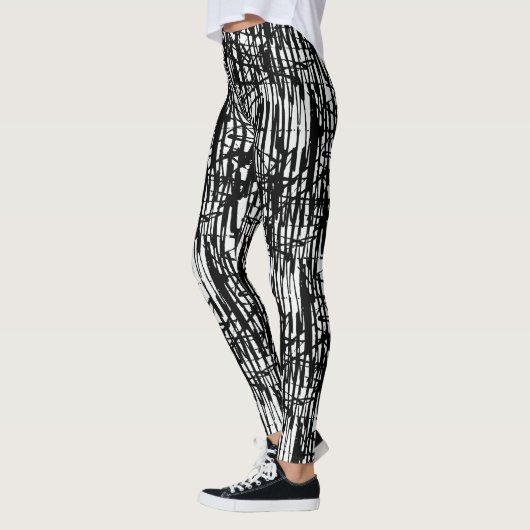 Leggings Chic Black White Grunge Pattern (Links)