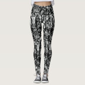 Leggings Chic Black White Grunge Pattern (Voorkant)