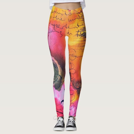 leggings con pintura original digital, abstracto (Voorkant)