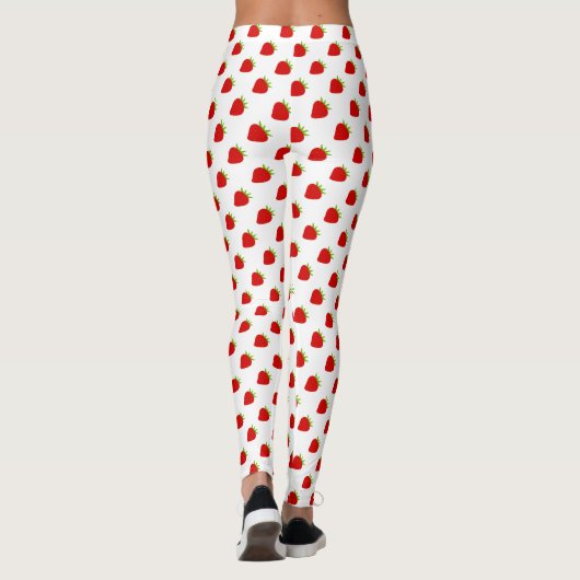 Leggings Cute Red Strawberry Pattern (Achterkant)