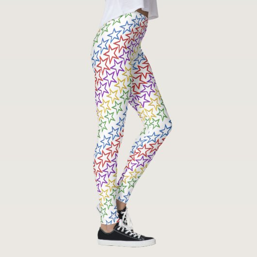 Leggings - diagonale strengen van gekleurde sterre (Rechts)
