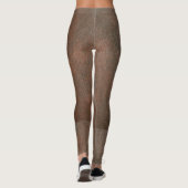 Leggings die er leder uitzien, bruin. (Achterkant)