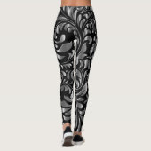 Leggings - Drama in zwart en zilver (Achterkant)