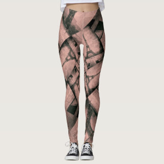Leggings Eiffeltowerpatroon boven Roze