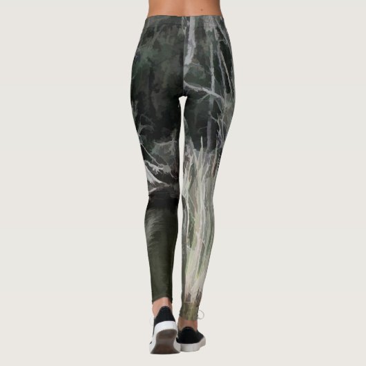 Leggings Erie Oerwoud in zwart-wit (Achterkant)
