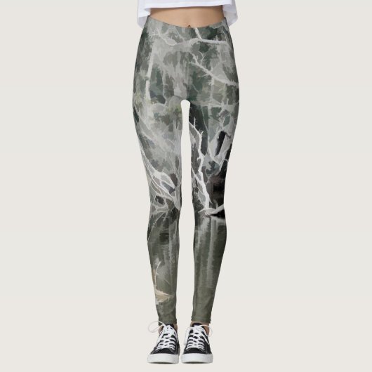 Leggings Erie Oerwoud in zwart-wit (Voorkant)