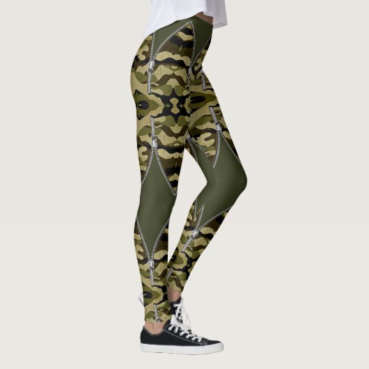 Leggings estilo militar con cortes de cremallera (Rechts)