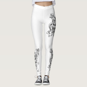 Leggings Exclusief design.Schaalt zwart-wit.