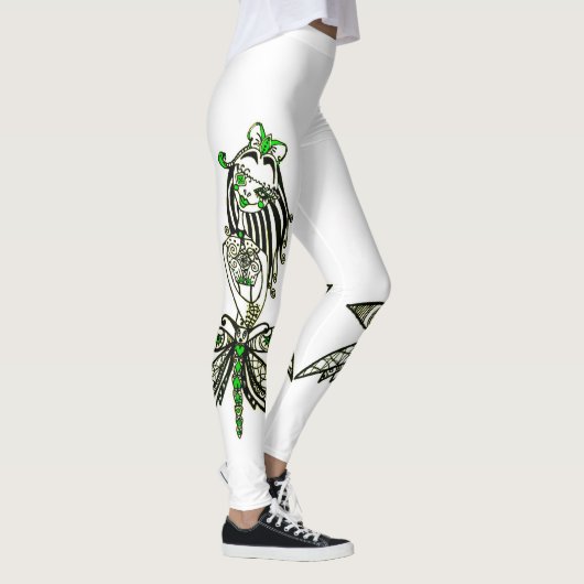Leggings Exclusief ontwerp. Groen vlinder meisje. (Rechts)