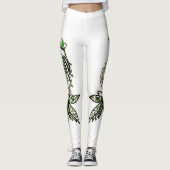 Leggings Exclusief ontwerp. Groen vlinder meisje. (Voorkant)