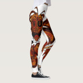 Leggings Exclusief ontwerp. Oranje bruin Crazy (Rechts)